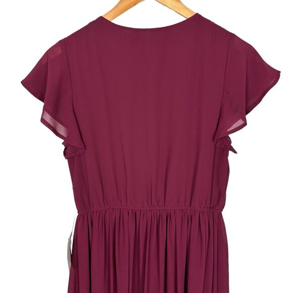 Lulu’s Lost in the Moment Maxi Gown Burgundy Bridesmaid Dress Size Small NWT - Picture 11 of 15